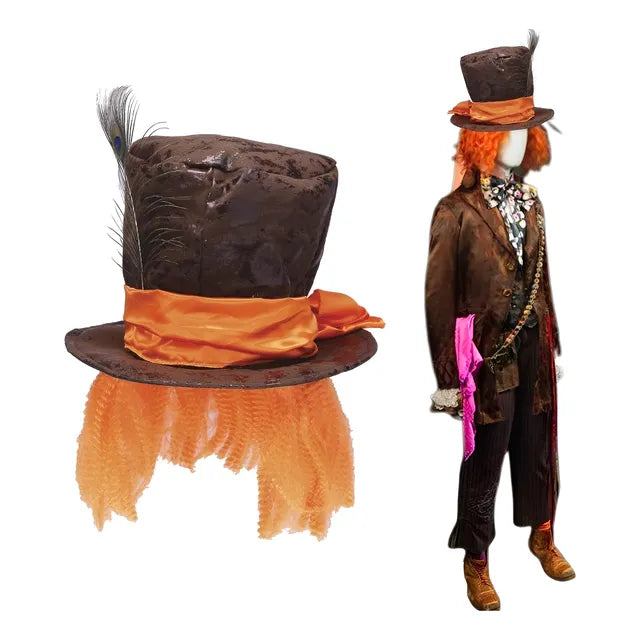 Gorro Sombrero Sombrerero Loco Disfraz Cotillon Fiesta - Marrón