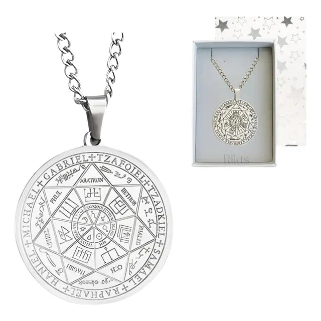 Collar Dije Vip Sello 7 Arcangeles Colgante Regalo + Cajita